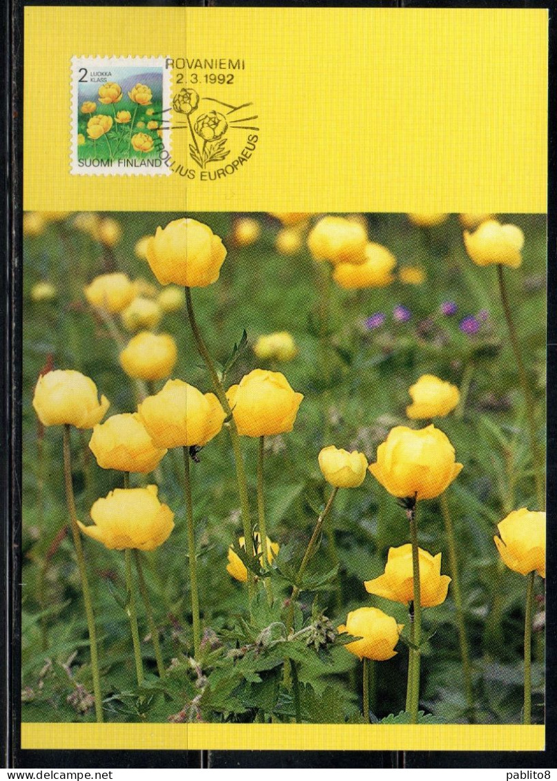 SUOMI FINLAND FINLANDIA FINLANDE 1990 1992 FLORA PROVINCIAL FLOWERS WOOD ANEMONE FLOWER 2m MAXI MAXIMUM CARD - Maximumkarten (MC)