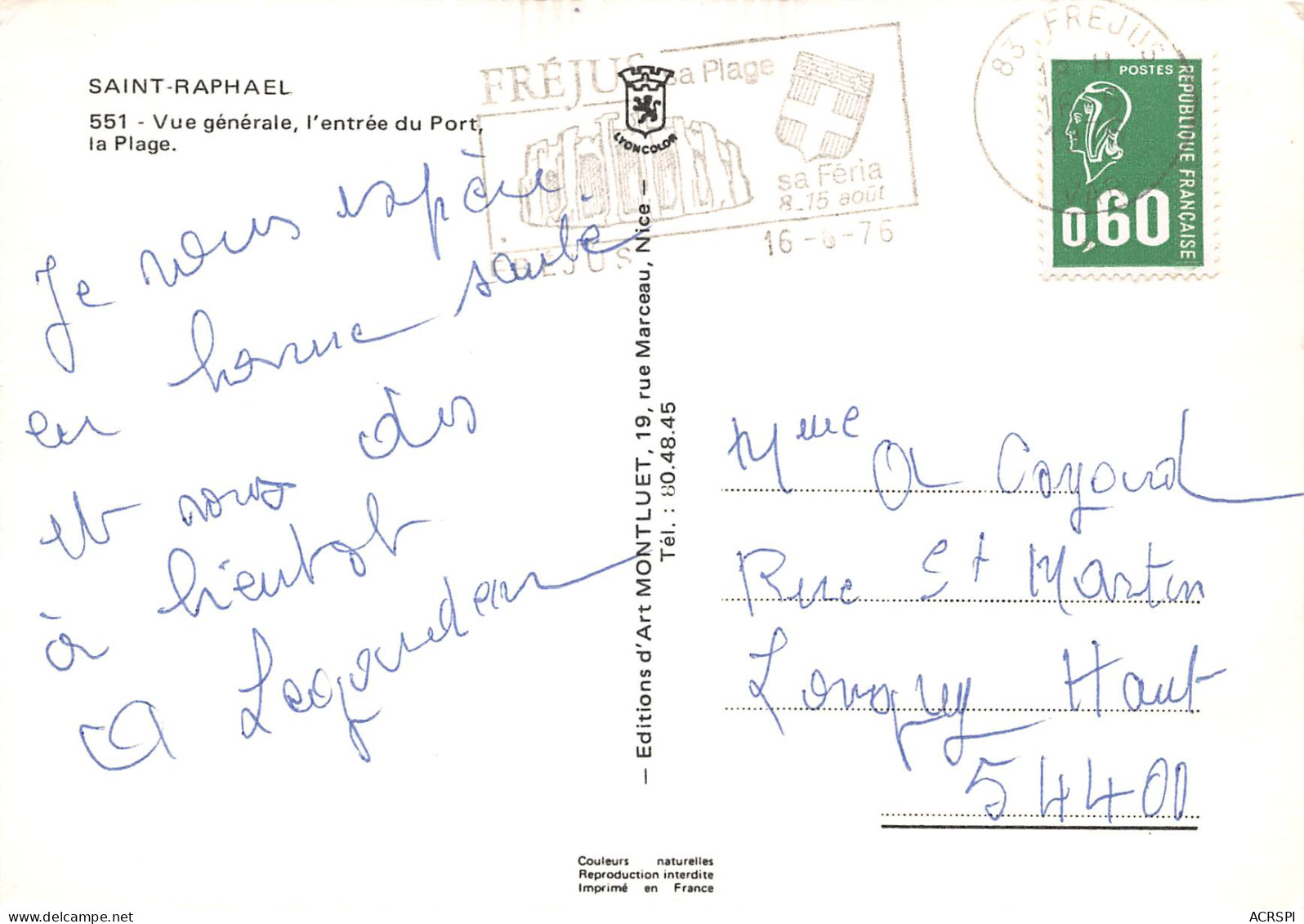 SAINT RAPHAEL  L'entrée Du Port  10 (scan Recto Verso)MF2721VIC - Saint-Raphaël