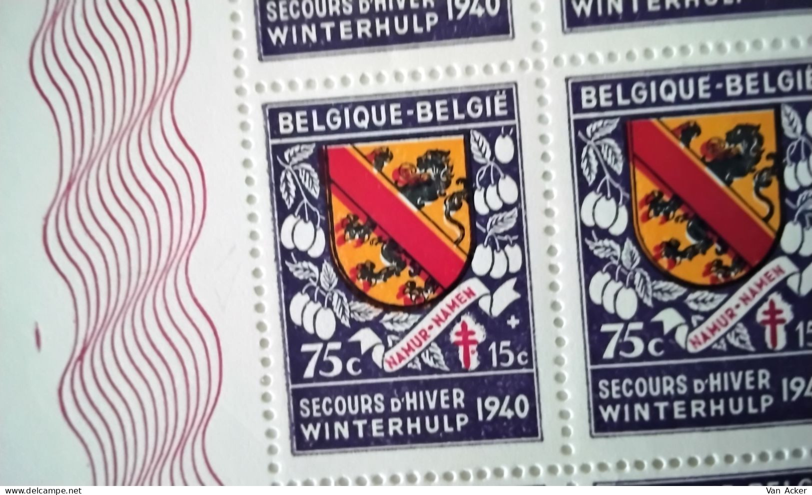 Nr.542** Blok Van 8 Met 542-V** Namur. - 1931-1960