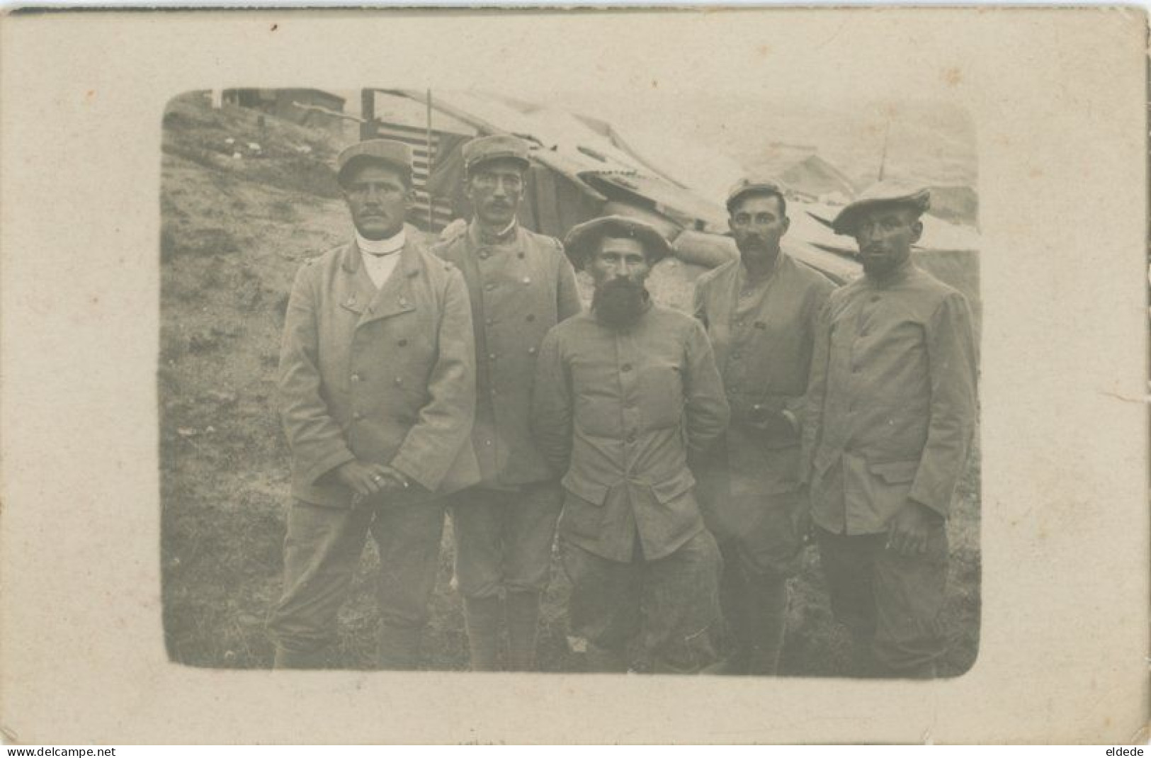 Real Photo Macovo 1917 Serbie Group Of French Soldiers Chasseur Alpin Serbia WWI - Macedonia Del Nord