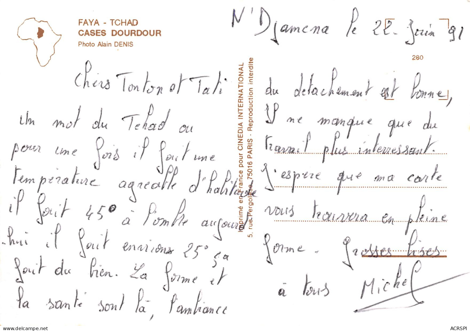 TCHAD FAYA Cases DOURDOUR  5 (scan Recto Verso)MF2722BIS - Chad