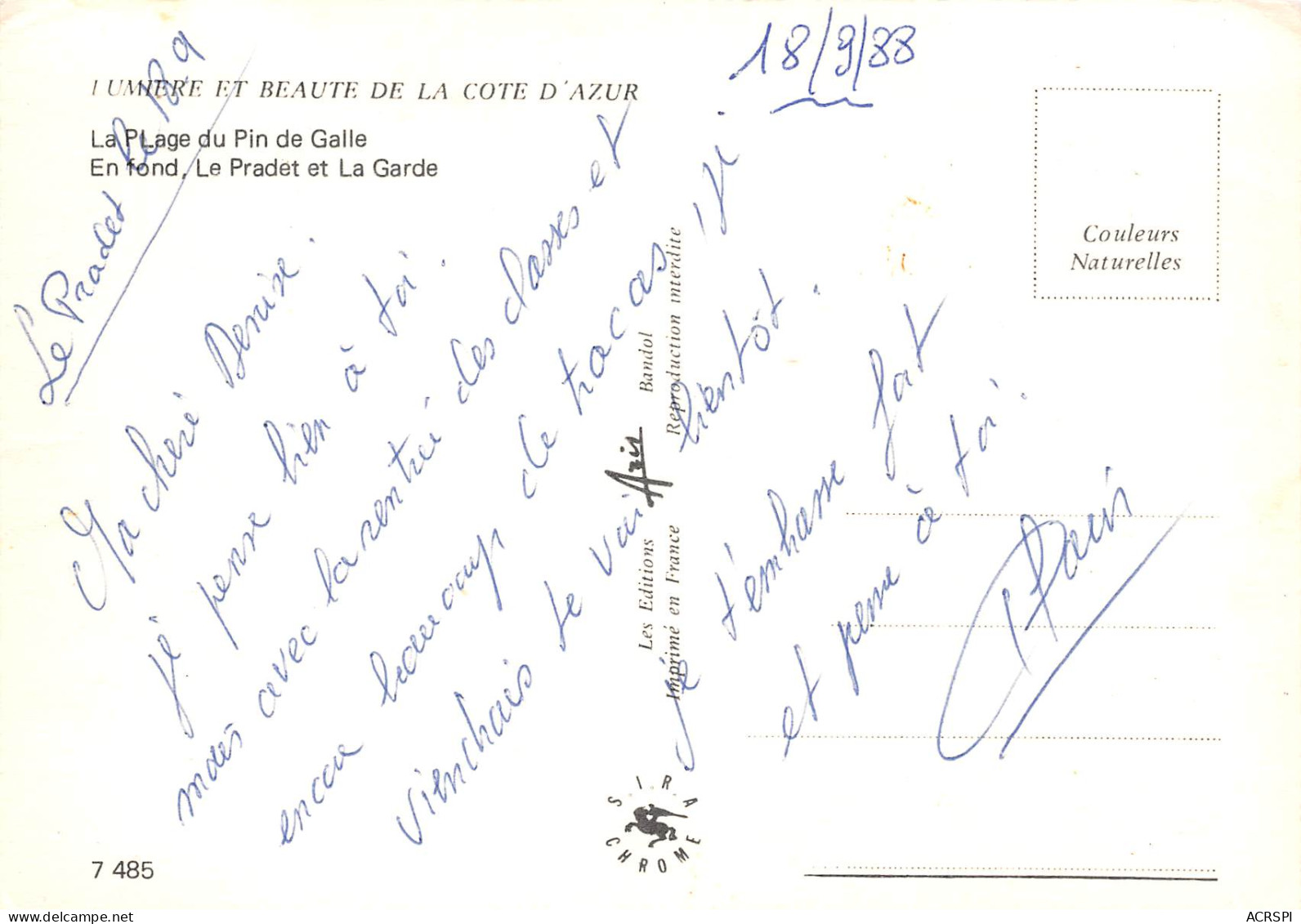 PLAGE DU PIN DE GALLE À LE PRADET Et La Garde  5 (scan Recto Verso)MF2722UND - Le Pradet