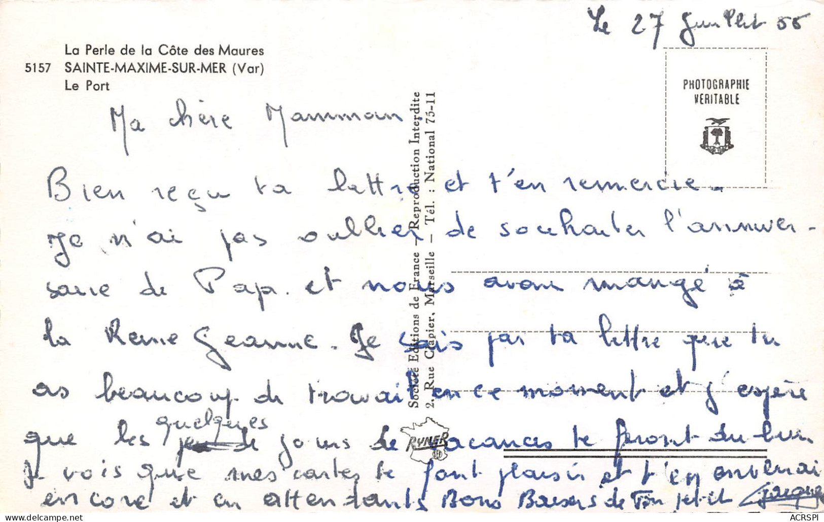 SAINTE MAXIME SUR MER Le Port  1 (scan Recto Verso)MF2722VIC - Sainte-Maxime