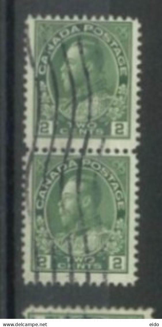 CANADA - 1922, KING GEORGE V  PAIR OF STAMPS, USED. - Usati