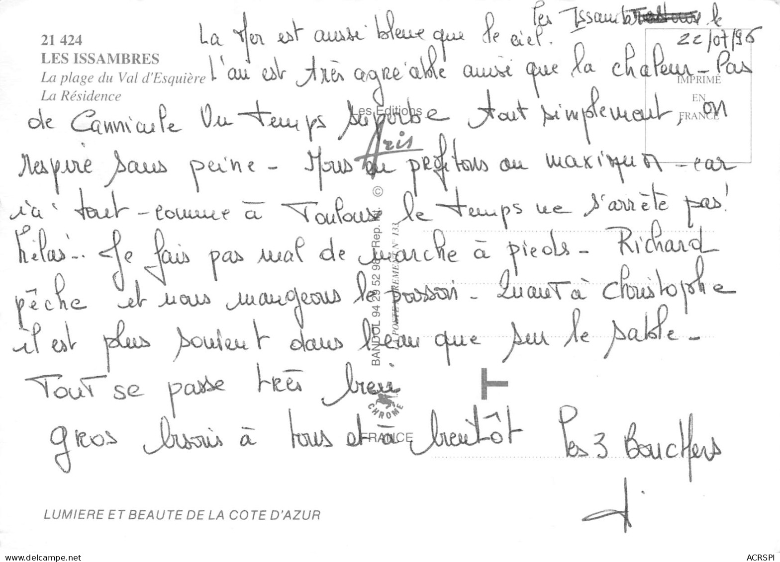 LES ISSAMBRES La Résidence Plage Du Val D'esquiere  25 (scan Recto Verso)MF2724BIS - Les Issambres