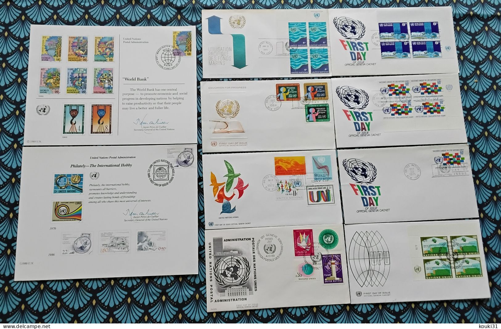 Nations Unies : 35 FDC Différents - Verzamelingen (zonder Album)