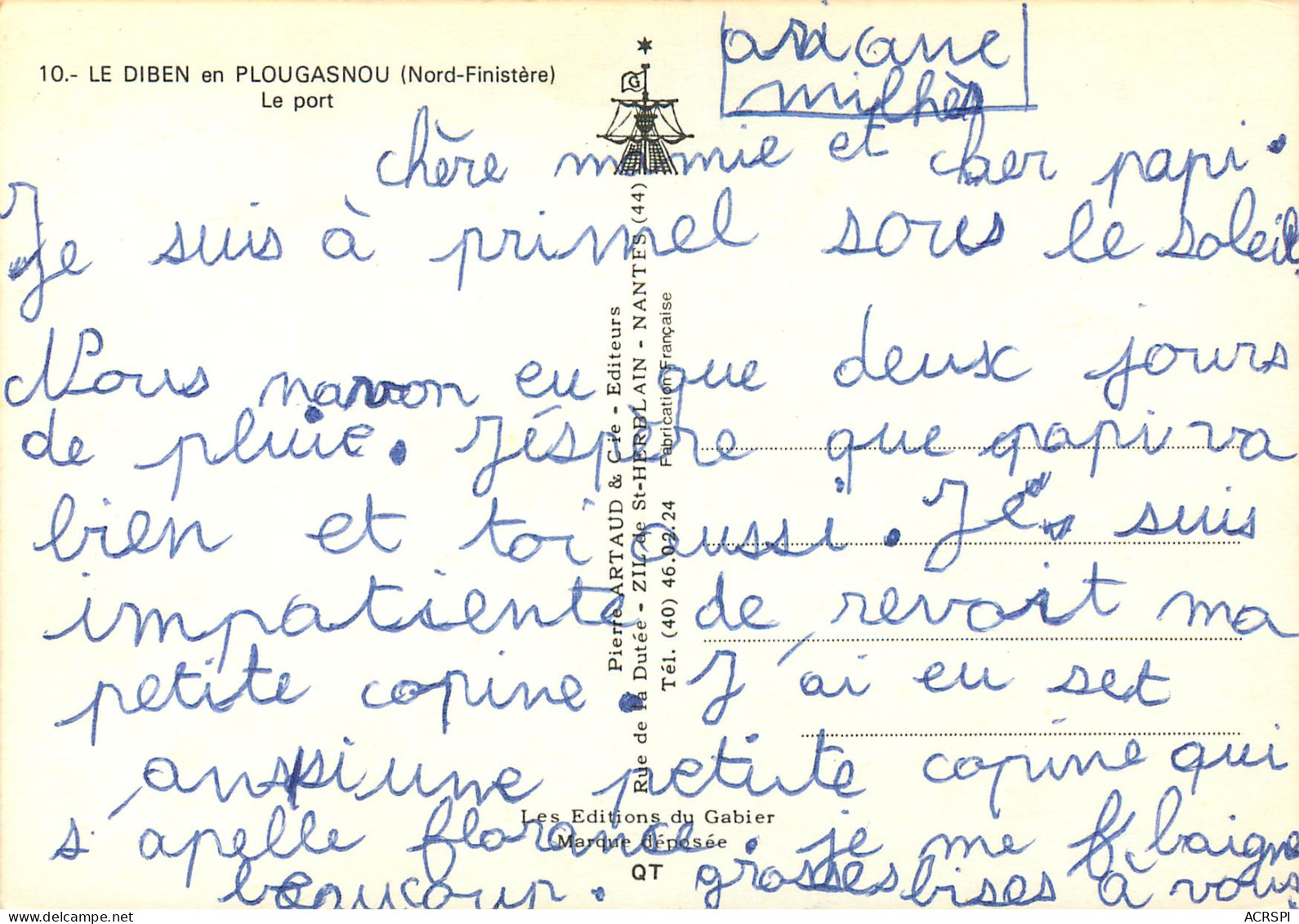 LE DIBEN EN PLOUGASNOU Le Port 29(scan Recto Verso)MF2726 - Plougasnou
