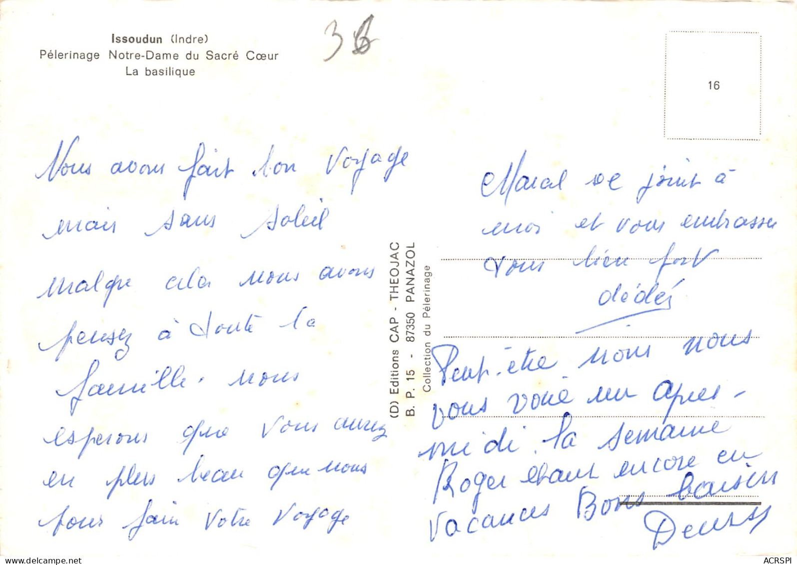 ISSOUDUN  La Basilique  18 (scan Recto Verso)MF2726VIC - Issoudun