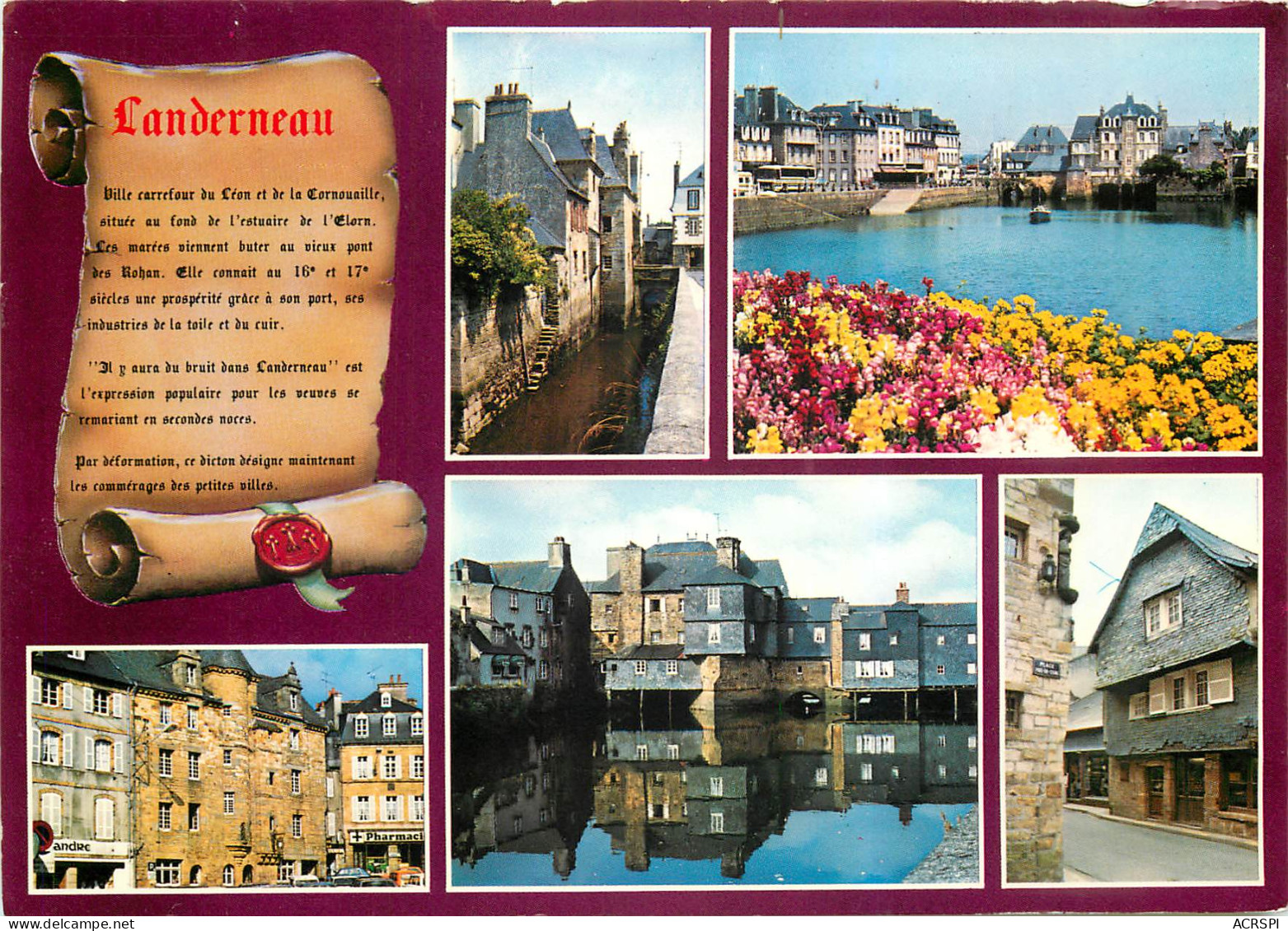 LANDERNEAU Les Vieilles Maisons Et Le Pont De Rohan 27(scan Recto Verso)MF2727 - Landerneau