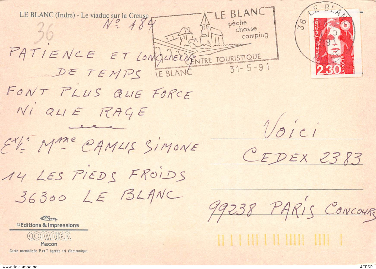 LE BLANC Viaduc Sur La Creuse   21 (scan Recto Verso)MF2728BIS - Le Blanc