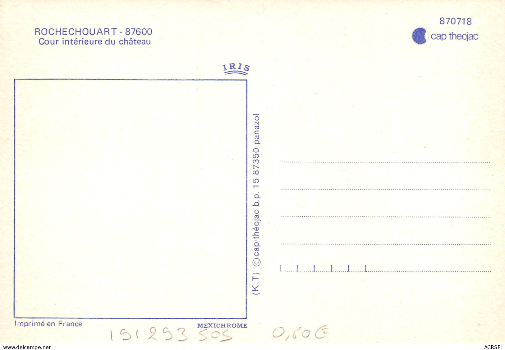 87 ROCHECHOUART  Cour Intérieure Du  Chateau  25 (scan Recto Verso)MF2728UND - Rochechouart