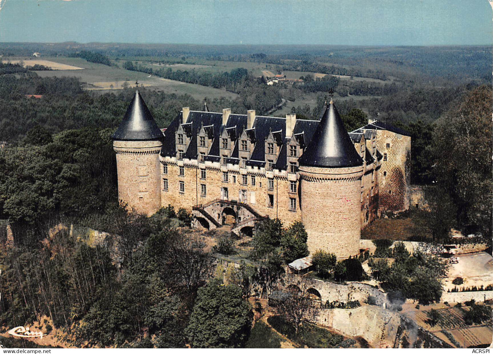 87 ROCHECHOUART  Le Chateau Vue Aerienne 27 (scan Recto Verso)MF2728UND - Rochechouart