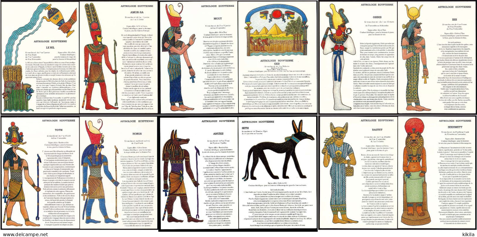 12 CPSM / CPM 10.5 X 15  Astrologie EGYPTIENNE Illustrateur S. LAZOURENKO Textes Edgard Bliss Horoscope - Astrology