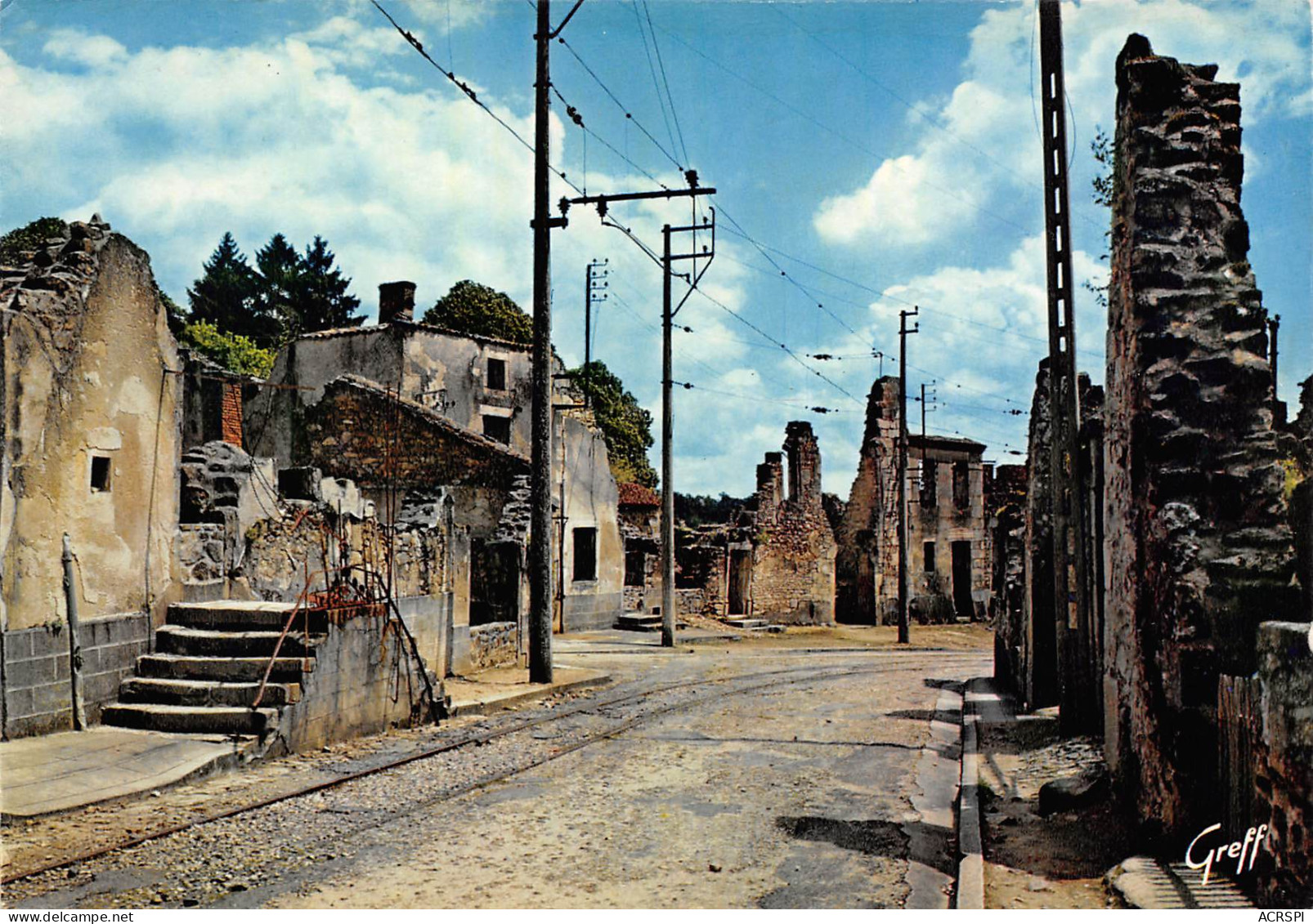 ORADOUR SUR GLANE Cité Martyre  Rue Principale Et Rails Du Tramway De Limoges  10 (scan Recto Verso)MF2728VIC - Oradour Sur Glane