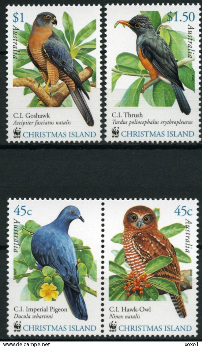 Christmas Island 2002 MiNr. 497 - 500  Weihnachtsinsel WWF Birds 4v MNH** 6.00 € - Christmaseiland