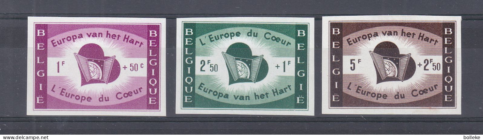 Belgique - COB 1090 / 92 - NON Dentelé - Idées Européennes - Tirage 240 - - 1941-1960