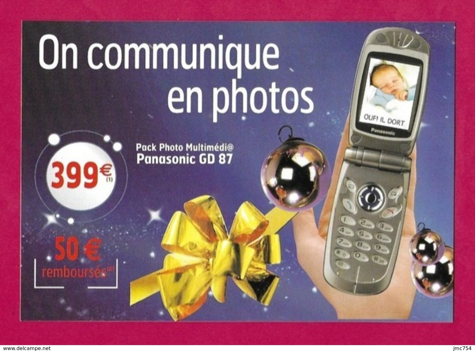 CPM.    Cart'com.    Panasonic GD 87.   SFR.   Téléphonie.   Postcard. - Pubblicitari