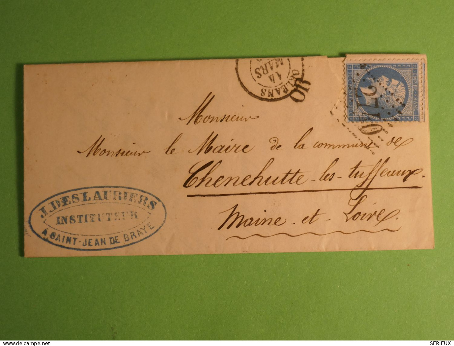 DN20 FRANCE  LETTRE  1864 PETIT BUREAU ST JEAN   +N°22 +OR+ AFF.   INTERESSANT+ ++++ - 1849-1876: Klassik