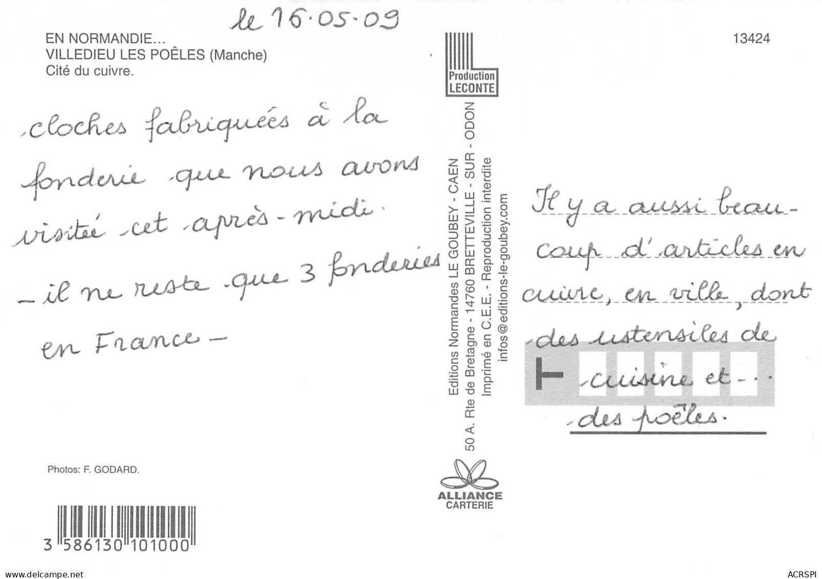 VILLEDIEU LES POELES Cite Du Cuivre 24(scan Recto Verso)MF2737 - Villedieu
