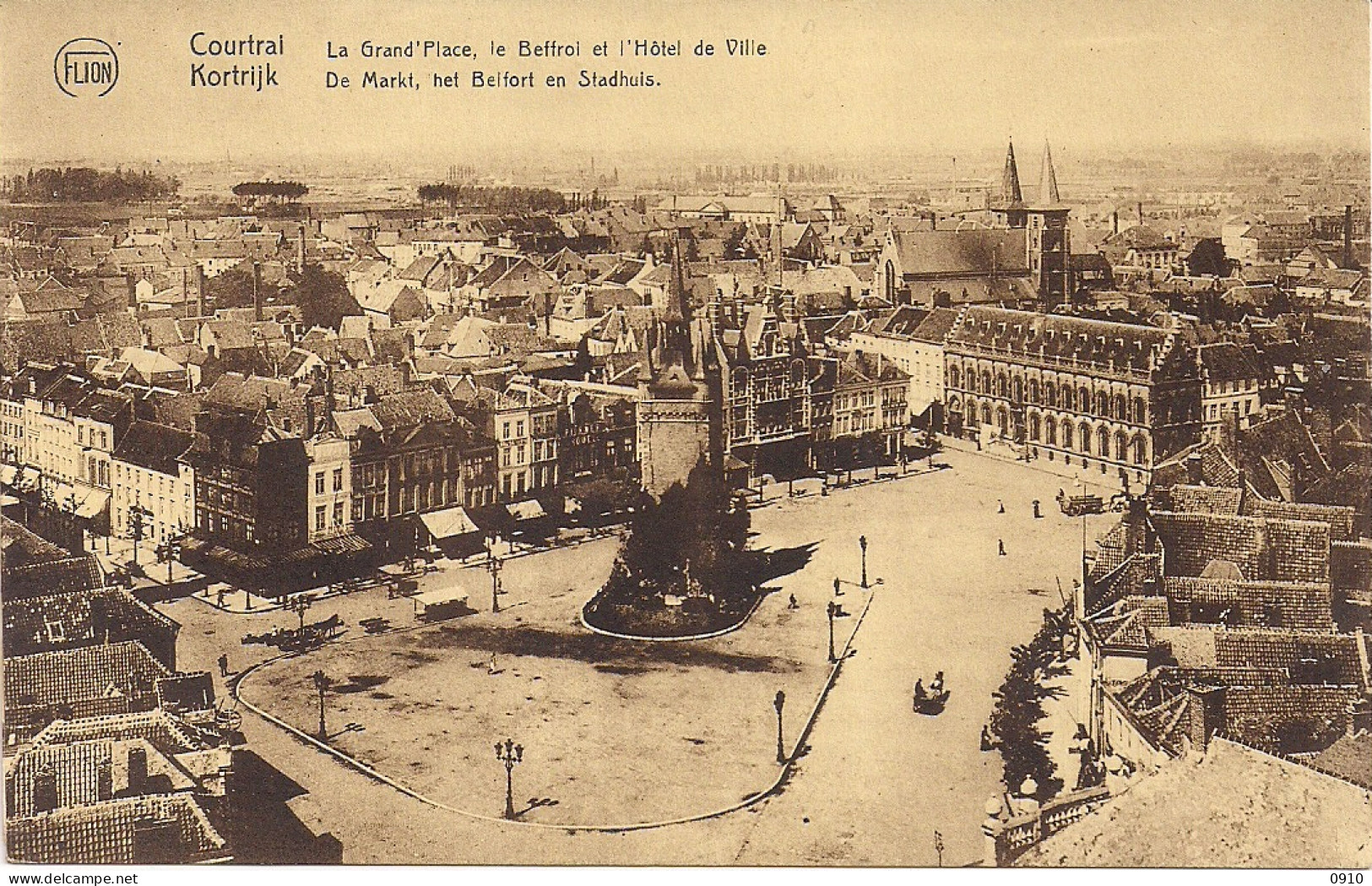 KORTRIJK-COURTRAI " GRAND PLACE , BELFROI, L'HOTEL DE VILLE-GROTE MARKT, BELFORT,STADHUIS"" - Kortrijk