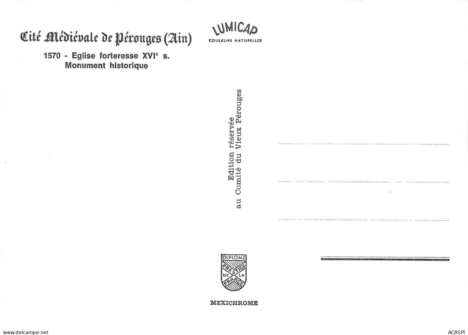 PEROUGES  Intérieur De L'église Forteresse  3 (scan Recto Verso)MF2740BIS - Pérouges