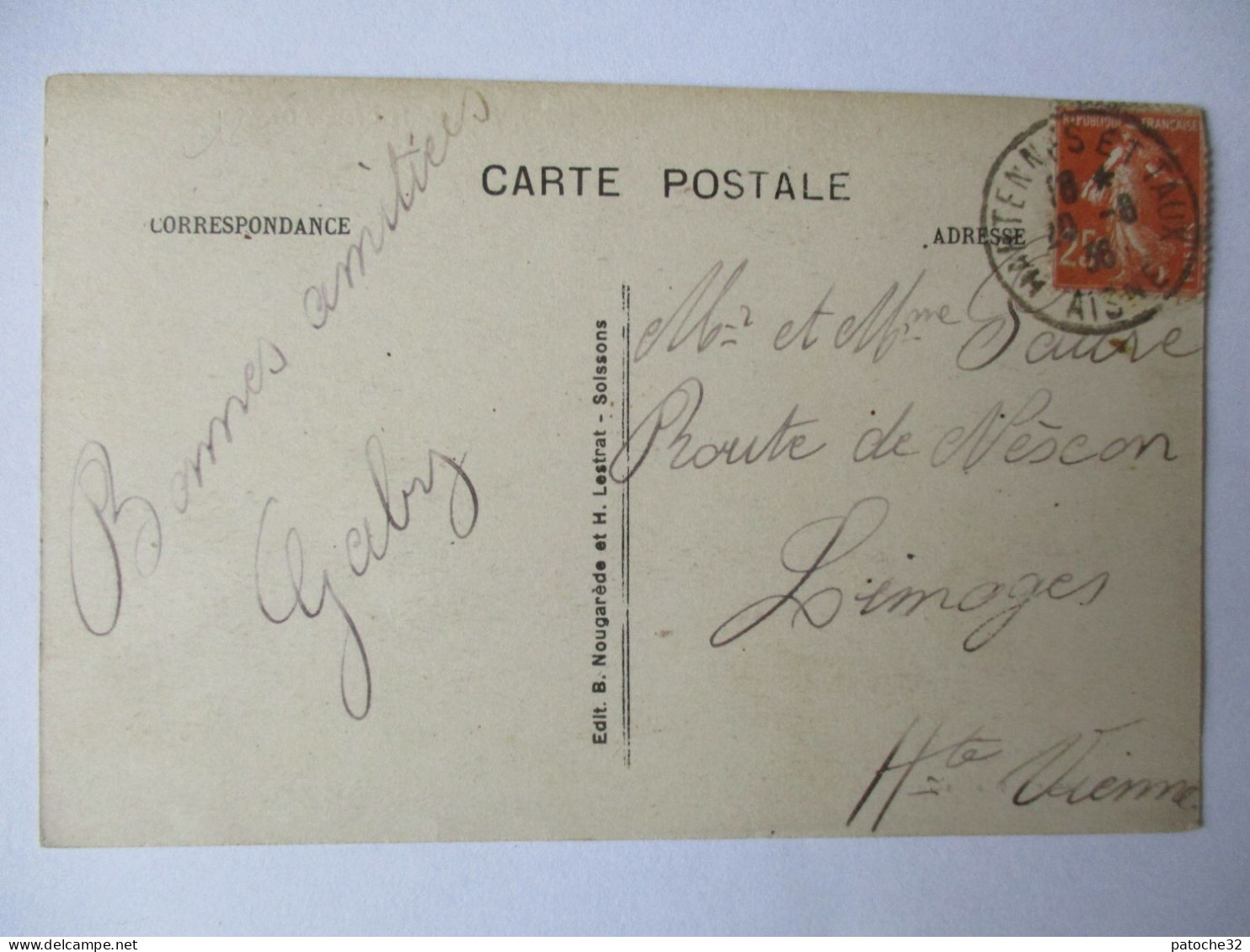 Cpa...Hartennes Et Taux...(aisne)...l'hotel De La Croix D'or "Potteaux"...1936...animée...(pompe A Essence)... - Autres & Non Classés