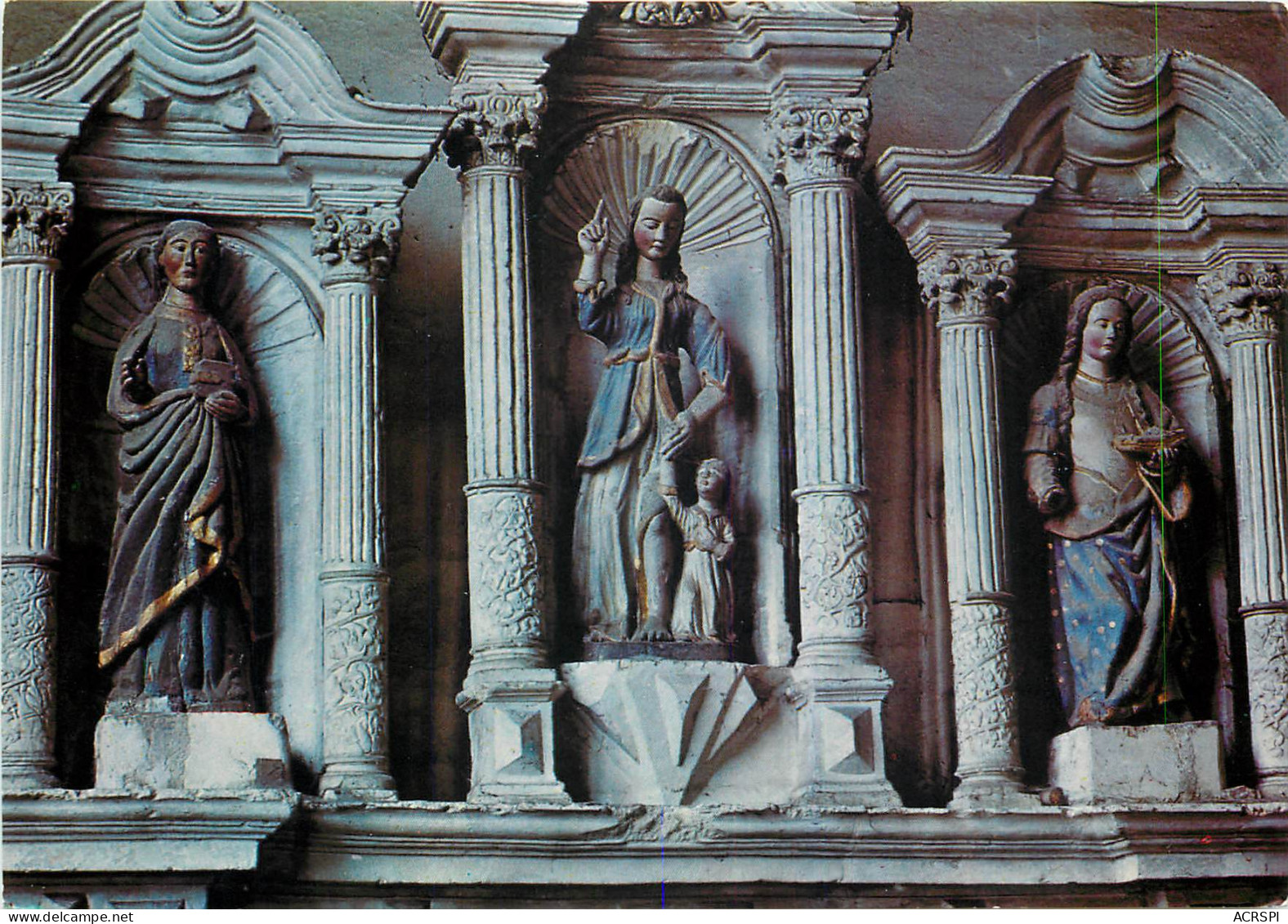 ROCHEFORT EN TERRE Eglise Collegiale 3 Statues Du Retable 24(scan Recto Verso)MF2741 - Rochefort En Terre