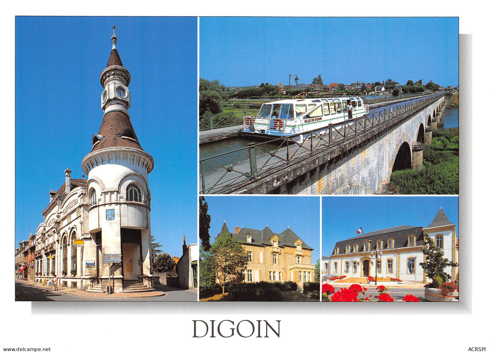 71 DIGOIN Le Pont Canal Le Chateau La Poste La Mairie  3 (scan Recto Verso)MF2742UND - Digoin