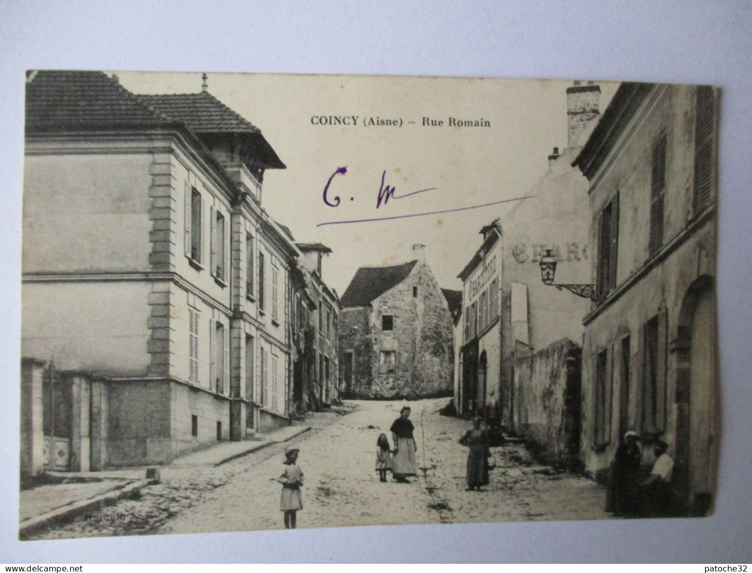 Cpa...Coincy...(aisne)...rue Romain...1915...animée...(correspondance Militaire)... - Sonstige & Ohne Zuordnung
