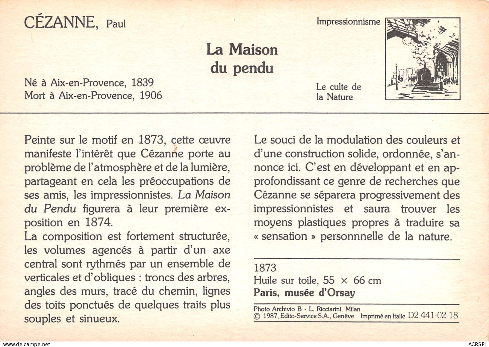 Tableau CEZANNE La Maison Du Pendu  40 (scan Recto Verso)MF2742UND - Peintures & Tableaux