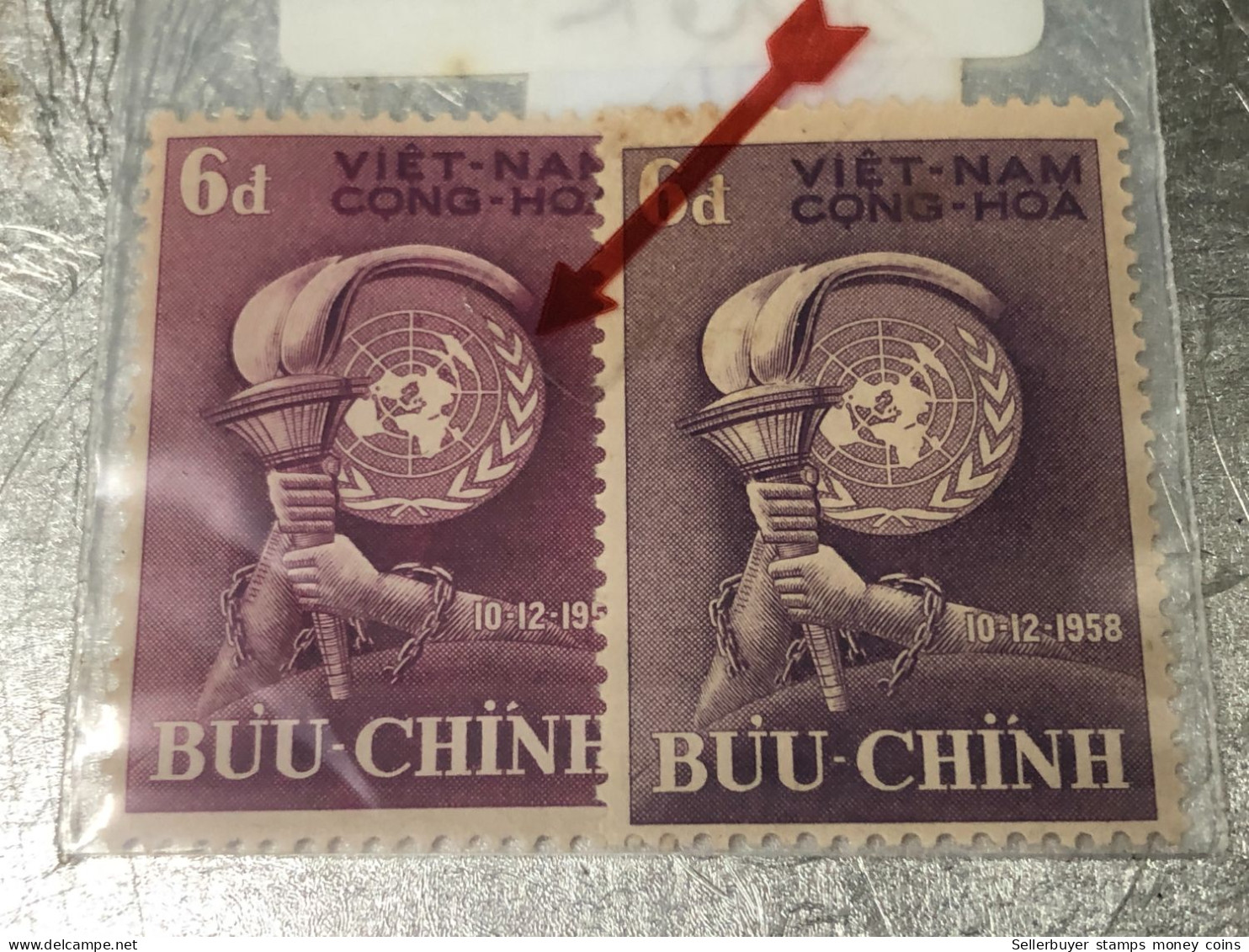 VIET NAM SOUTH STAMPS (ERROR Printed OTHER COLOR  1958-6DONG )1 STAMPS Rare - Vietnam