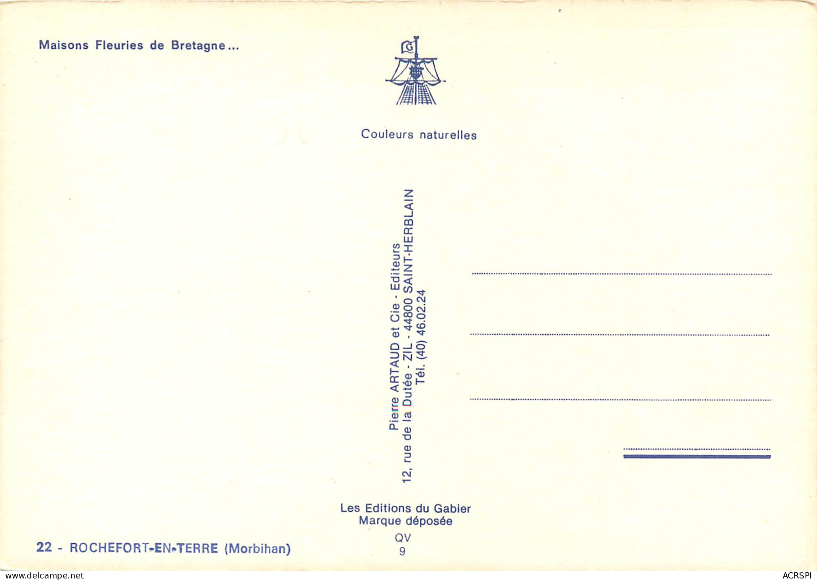  ROCHEFORT EN TERRE Maison Fleuries De Bretagne 9(scan Recto Verso)MF2745 - Rochefort En Terre