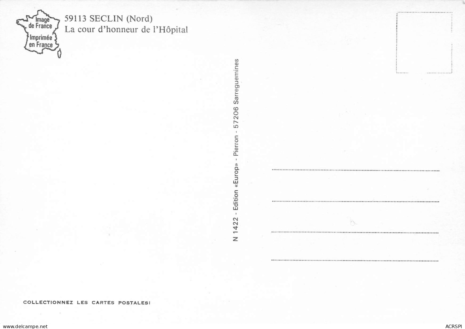 SECLIN La Cour D Honneur De L Hopital 29(scan Recto Verso) MF2747 - Seclin