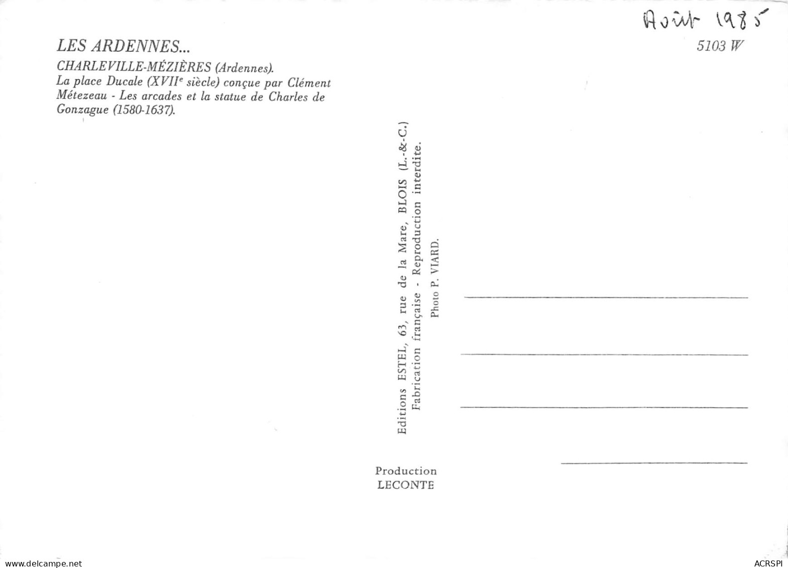 CHARLEVILLE MEZIERES Multivue  6 (scan Recto Verso)MF2748UND - Charleville