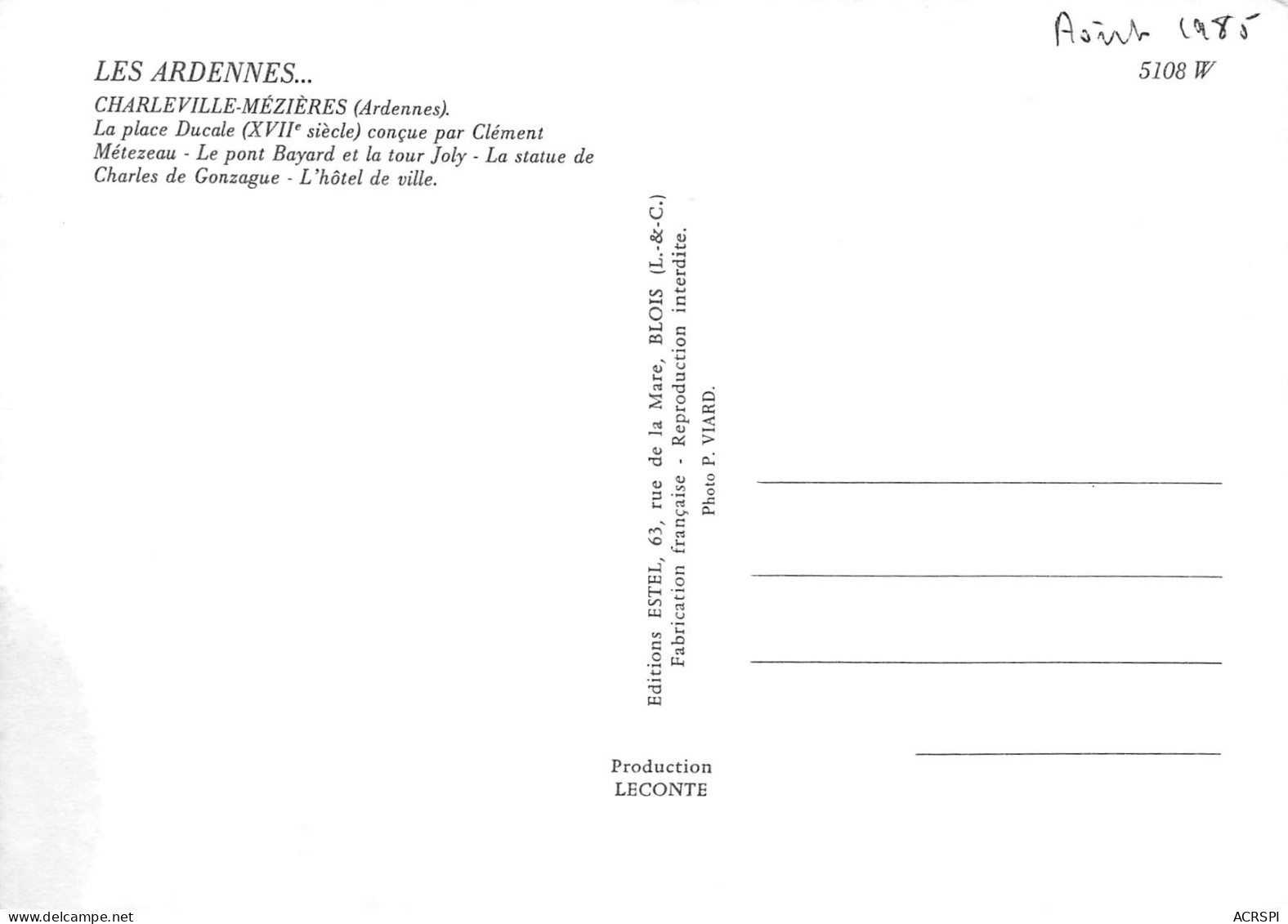CHARLEVILLE MEZIERES Multivue  7 (scan Recto Verso)MF2748UND - Charleville