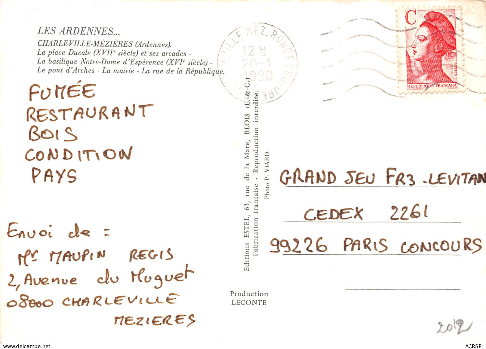 CHARLEVILLE MEZIERES  Multivue  12 (scan Recto Verso)MF2748UND - Charleville