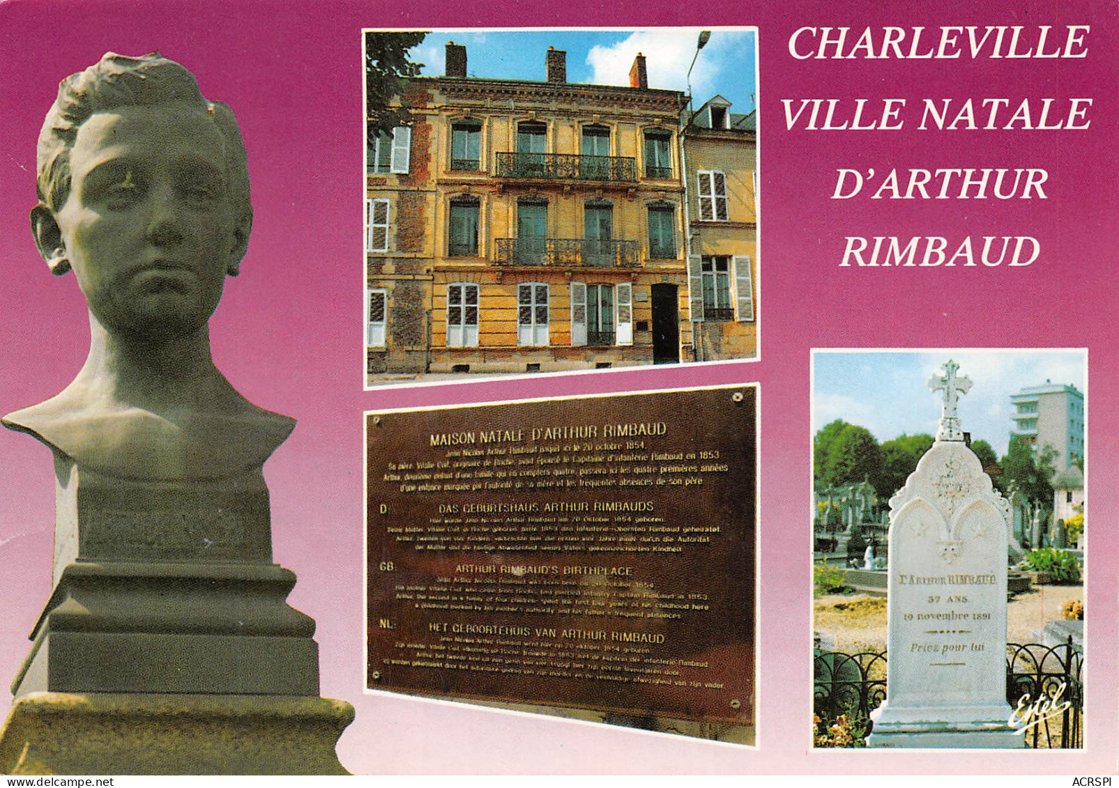 CHARLEVILLE MEZIERES  Souvenir Buste De ARTHUR RIMBAUD  15 (scan Recto Verso)MF2748UND - Charleville