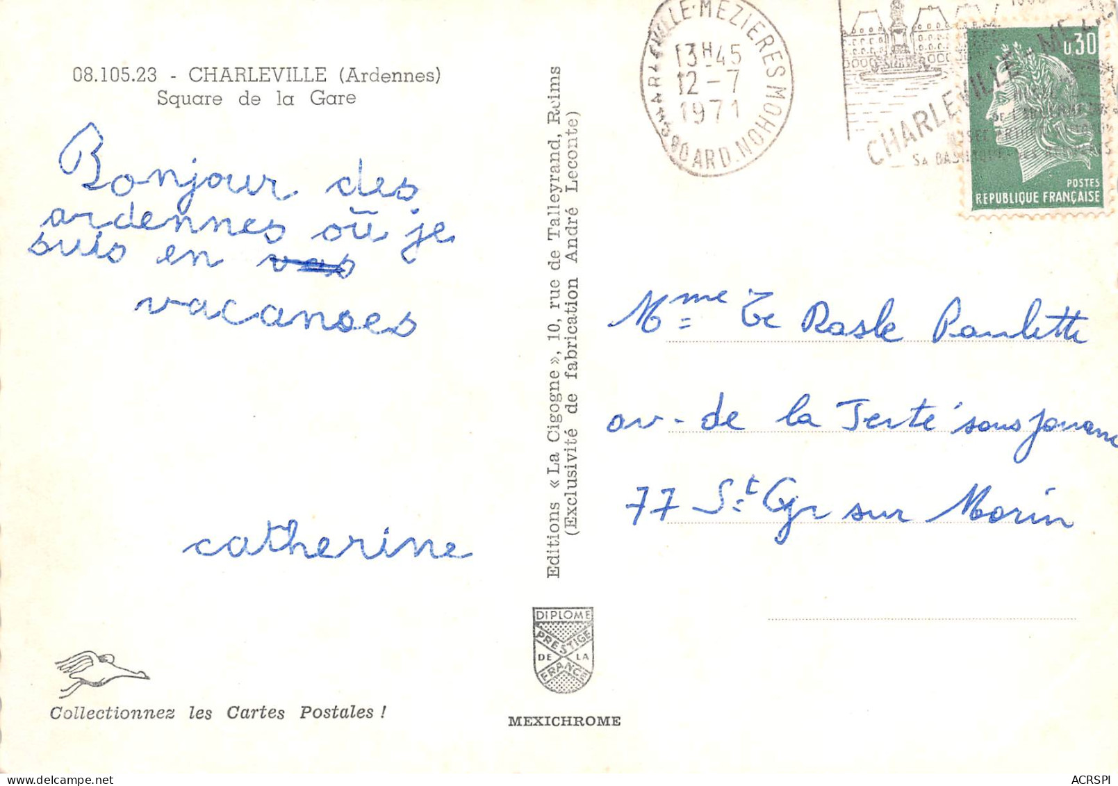 CHARLEVILLE MEZIERES  Square De La Gare  16 (scan Recto Verso)MF2748UND - Charleville