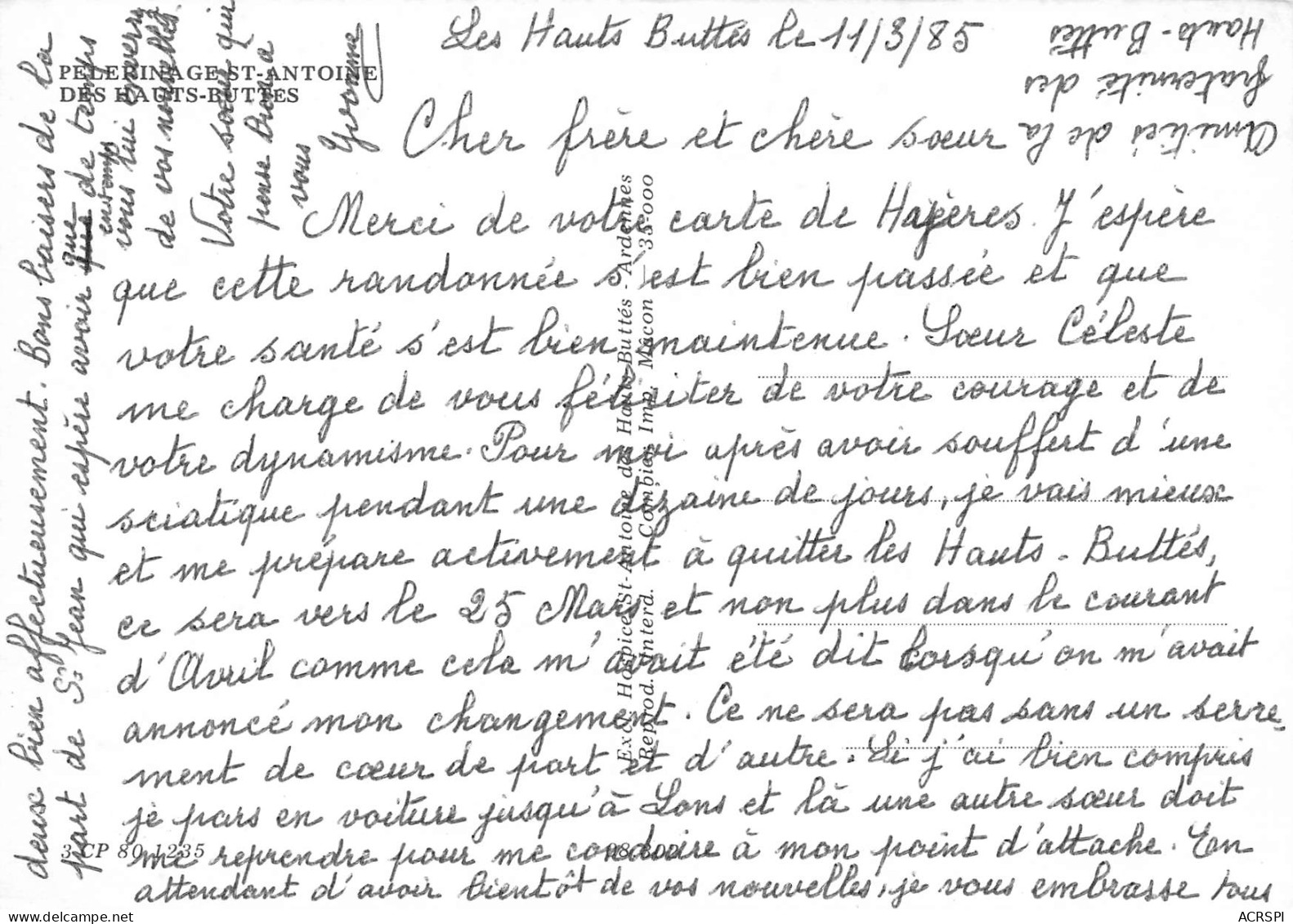 Monthermé  Les Hauts-Buttés Pelerinage St Antoine  1 (scan Recto Verso)MF2748VIC - Montherme