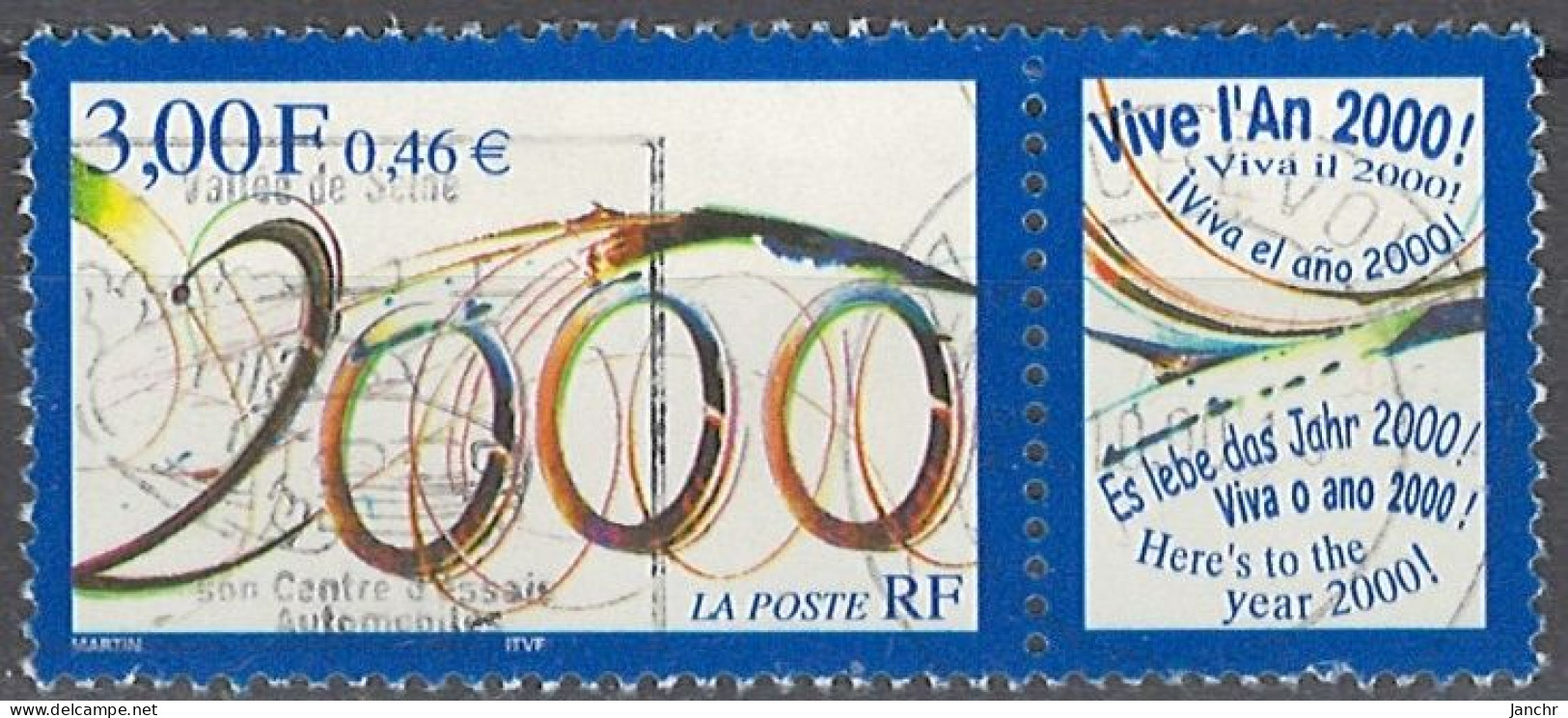 France Frankreich 1999. Mi.Nr. 3431 Zf, Used O - Gebraucht