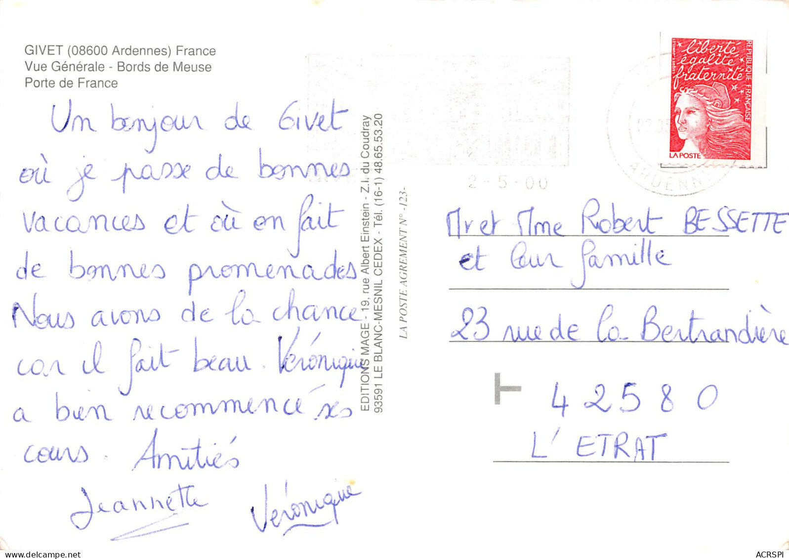 08 GIVET  Fort De Charlemont La Porte De France Bords De Meuse 18 (scan Recto Verso)MF2748VIC - Givet