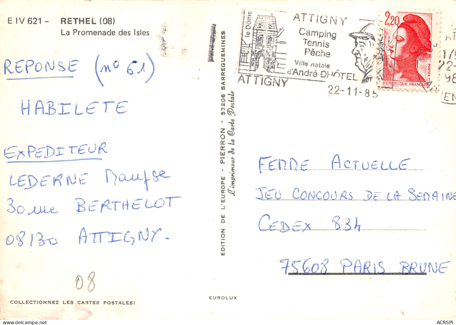 08 RETHEL La Promenade Des ISLES  25 (scan Recto Verso)MF2748VIC - Rethel