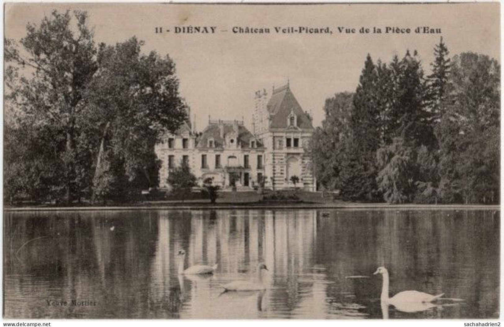 21. DIENAY. Château Veil-Picard. Vue De La Pièce D'Eau. 11 - Autres & Non Classés