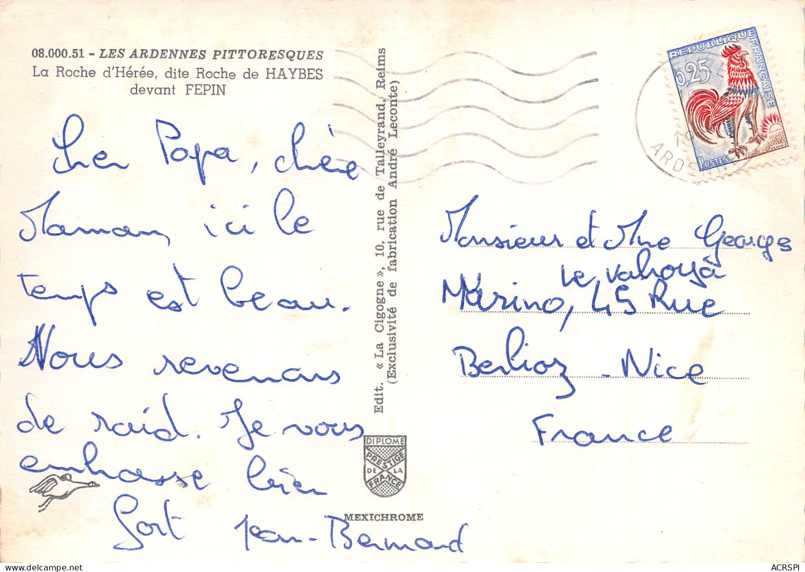 08 Ardennes La Roche D'Hérée Dite Roche De HAYBES Devant FEPIN  5 (scan Recto Verso)MF2750BIS - Fumay