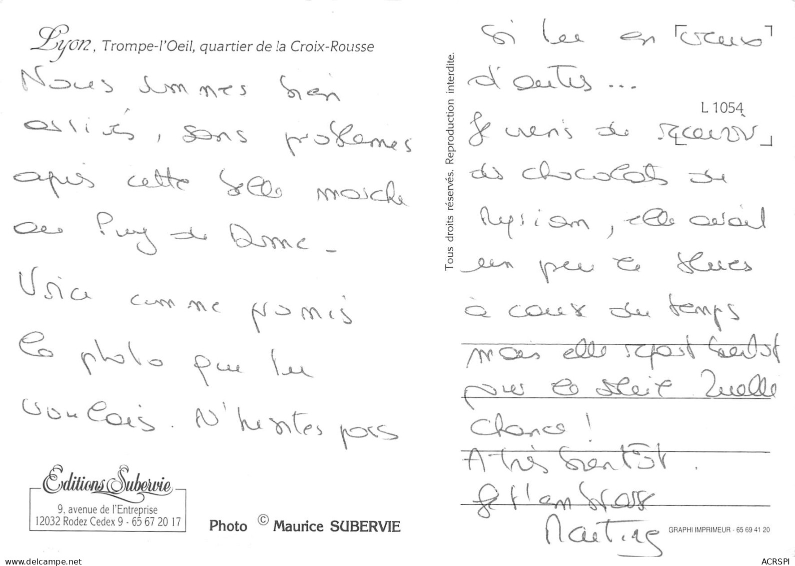 LYON  Trompe L'oeil De La Croix Rousse Mur Des Canuts  38 (scan Recto Verso)MF2750TER - Lyon 4