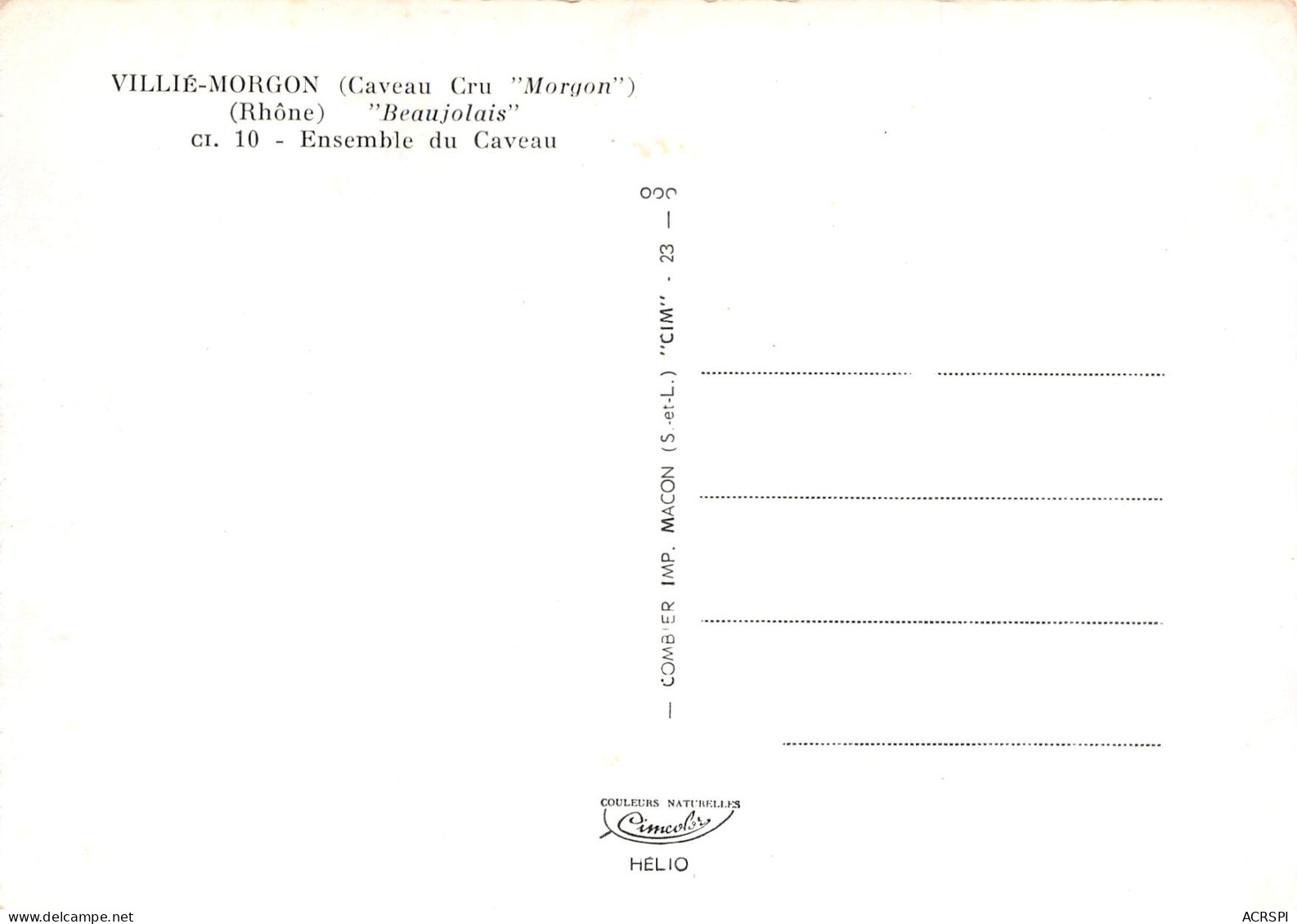 69  VILLIE MORGON Ensemble Du Caveau 33 (scan Recto Verso)MF2750UND - Villie Morgon