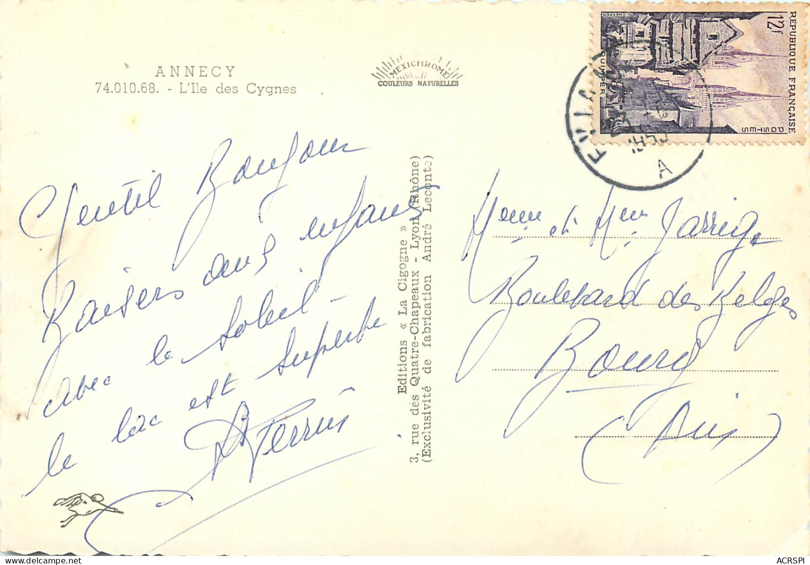 ANNECY L Ile Des Cygnes 7(scan Recto Verso)MF2751 - Annecy-le-Vieux