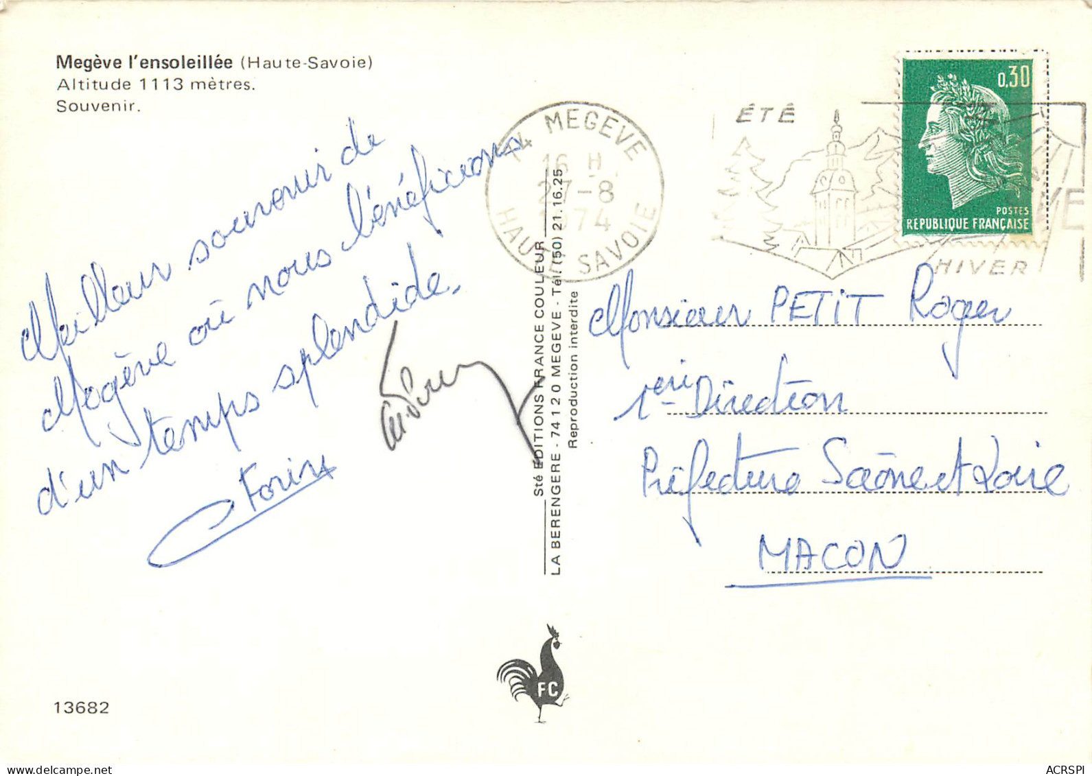 MEGEVE L Ensoleillee Souvenir 10(scan Recto Verso)MF2751 - Megève