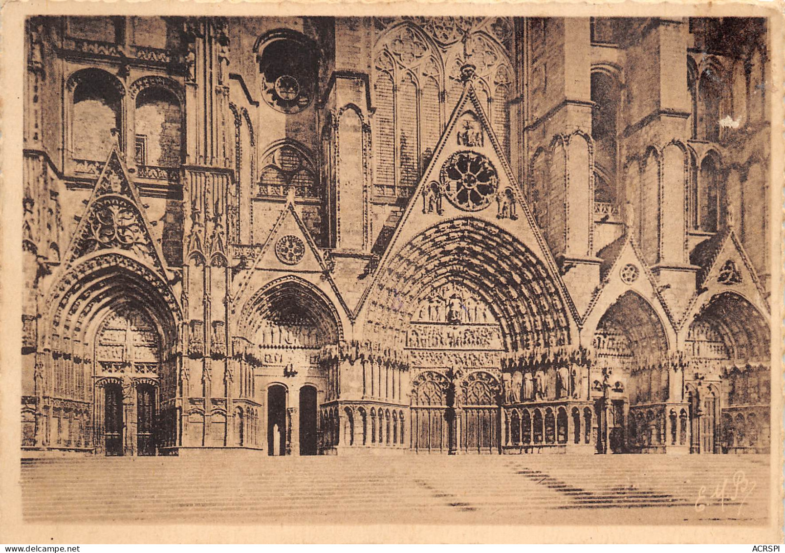 BOURGES La Cathédrale La Facade Et Les Cinq Portes  27 (scan Recto Verso)MF2752TER - Bourges