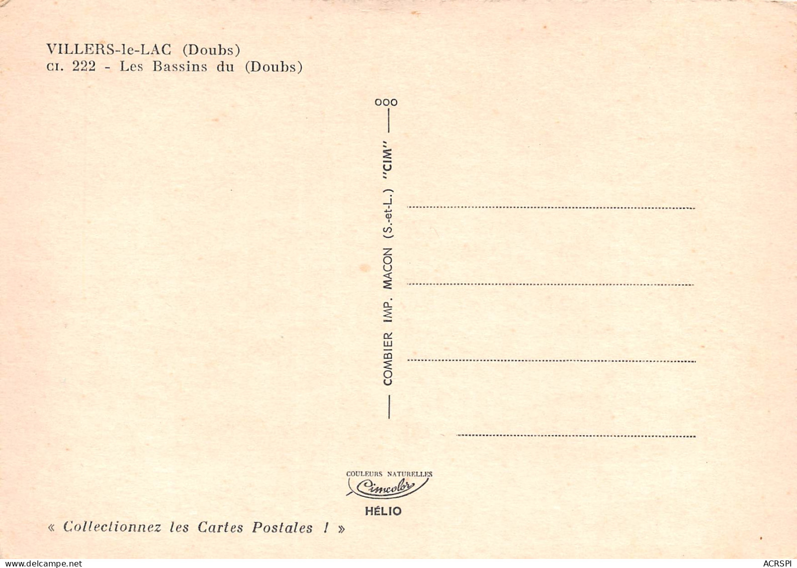 25 VILLERS LE LAC  Les Bassins Du Doubs  2 (scan Recto Verso)MF2754BIS - Pontarlier